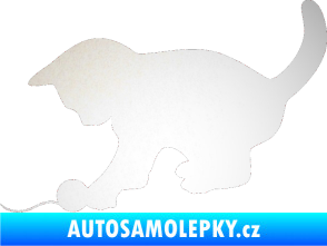 Samolepka Koťátko 001 levá odrazková reflexní bílá