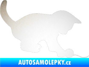 Samolepka Koťátko 001 pravá odrazková reflexní bílá