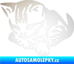Samolepka Koťátko 003 levá odrazková reflexní bílá