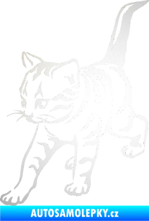 Samolepka Koťátko 004 levá odrazková reflexní bílá