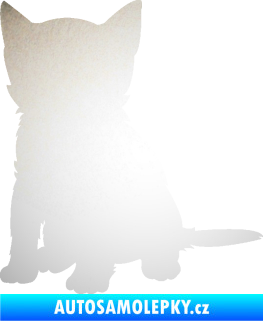 Samolepka Koťátko 005 levá odrazková reflexní bílá