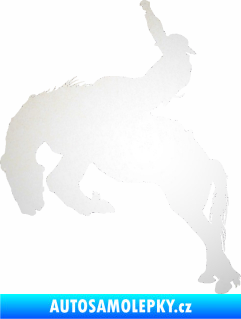 Samolepka Kovboj 001 levá rodeo na koni odrazková reflexní bílá