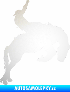 Samolepka Kovboj 001 pravá rodeo na koni odrazková reflexní bílá
