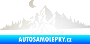 Samolepka Krajina hory 023 levá kempování odrazková reflexní bílá