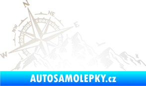Samolepka Krajina hory 043 levá s kompasem odrazková reflexní bílá