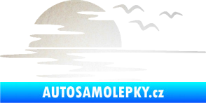 Samolepka Krajina moře 003 levá západ slunce odraz na hladině odrazková reflexní bílá