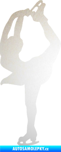 Samolepka Krasobruslení 003 levá krasobruslařka odrazková reflexní bílá