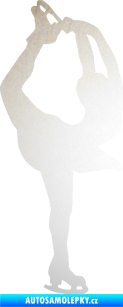 Samolepka Krasobruslení 003 pravá krasobruslařka odrazková reflexní bílá