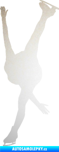 Samolepka Krasobruslení 005 levá krasobruslařka odrazková reflexní bílá