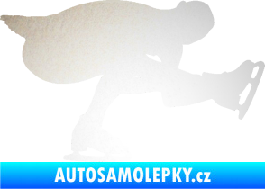 Samolepka Krasobruslení 007 pravá krasobruslařka odrazková reflexní bílá