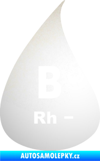Samolepka Krevní skupina B Rh- kapka odrazková reflexní bílá
