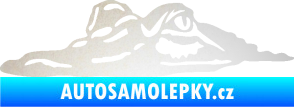 Samolepka Krokodýl 003 levá hlava na hladině odrazková reflexní bílá