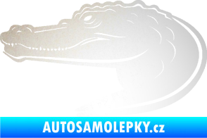 Samolepka Krokodýl 004 levá odrazková reflexní bílá