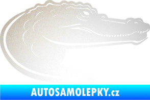 Samolepka Krokodýl 004 pravá odrazková reflexní bílá