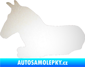 Samolepka Kůň 017 levá ležící odrazková reflexní bílá