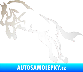 Samolepka Kůň 025 levá skok odrazková reflexní bílá