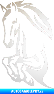 Samolepka Kůň 031 levá skok odrazková reflexní bílá
