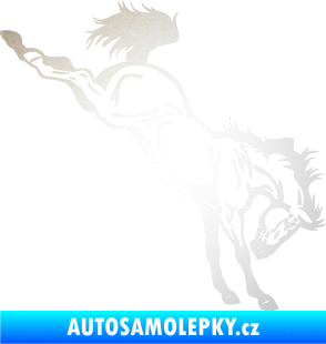 Samolepka Kůň 052 pravá vykopává zadní nohy odrazková reflexní bílá