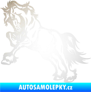 Samolepka Kůň 055 levá odrazková reflexní bílá