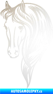 Samolepka Kůň 064 levá s hřívou odrazková reflexní bílá
