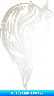 Samolepka Kůň 064 pravá s hřívou odrazková reflexní bílá
