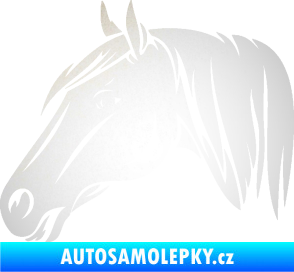 Samolepka Kůň 065 levá hlava s hřívou odrazková reflexní bílá