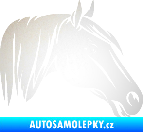 Samolepka Kůň 065 pravá hlava s hřívou odrazková reflexní bílá
