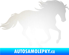Samolepka Kůň 071 pravá běžící odrazková reflexní bílá