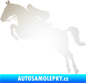Samolepka Kůň 076 levá parkur odrazková reflexní bílá