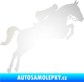 Samolepka Kůň 076 pravá parkur odrazková reflexní bílá