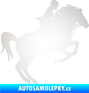 Samolepka Kůň 091 pravá skok odrazková reflexní bílá