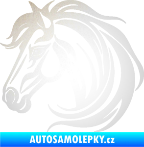 Samolepka Kůň 103 levá hlava odrazková reflexní bílá