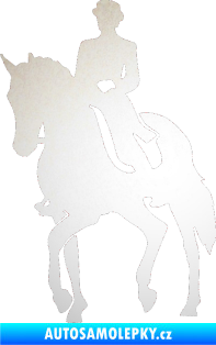 Samolepka Kůň drezura levá odrazková reflexní bílá