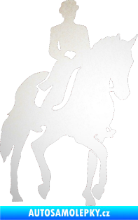 Samolepka Kůň drezura pravá odrazková reflexní bílá