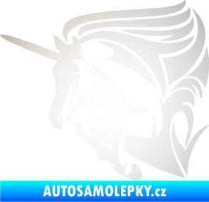 Samolepka Kůň jednorožec 001 levá odrazková reflexní bílá
