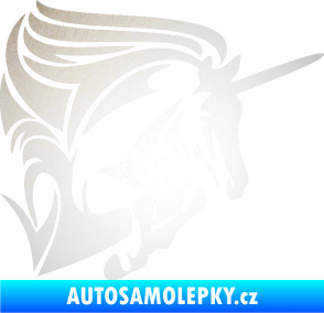 Samolepka Kůň jednorožec 001 pravá odrazková reflexní bílá
