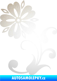 Samolepka Květina dekor 001 levá odrazková reflexní bílá