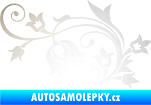 Samolepka Květina dekor 002 levá odrazková reflexní bílá