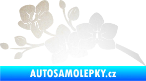 Samolepka Květina dekor 008 levá orchidej odrazková reflexní bílá