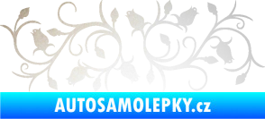Samolepka Květina dekor 010 pravá růžičky odrazková reflexní bílá