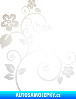 Samolepka Květina dekor 012 pravá odrazková reflexní bílá