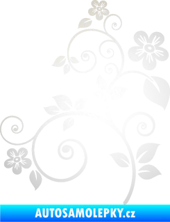 Samolepka Květina dekor 012 levá odrazková reflexní bílá