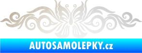 Samolepka Květina dekor 017 motýl odrazková reflexní bílá