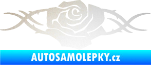 Samolepka Květina dekor 020 levá růže s trny odrazková reflexní bílá