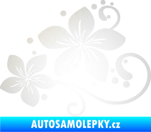 Samolepka Květina dekor 035 levá odrazková reflexní bílá