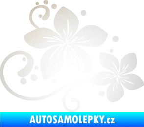 Samolepka Květina dekor 035 pravá odrazková reflexní bílá