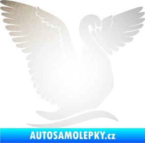 Samolepka Labuť 004 pravá odrazková reflexní bílá