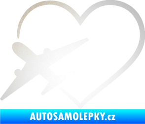 Samolepka Láska k létání 001 levá odrazková reflexní bílá