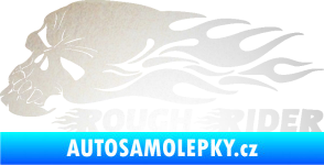 Samolepka Lebka 051 levá rough rider odrazková reflexní bílá