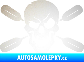Samolepka Lebka 053 levá s pádly odrazková reflexní bílá